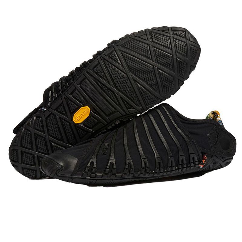 Vibram Furoshiki Low Férfi Cipő - Fekete ZXBO445